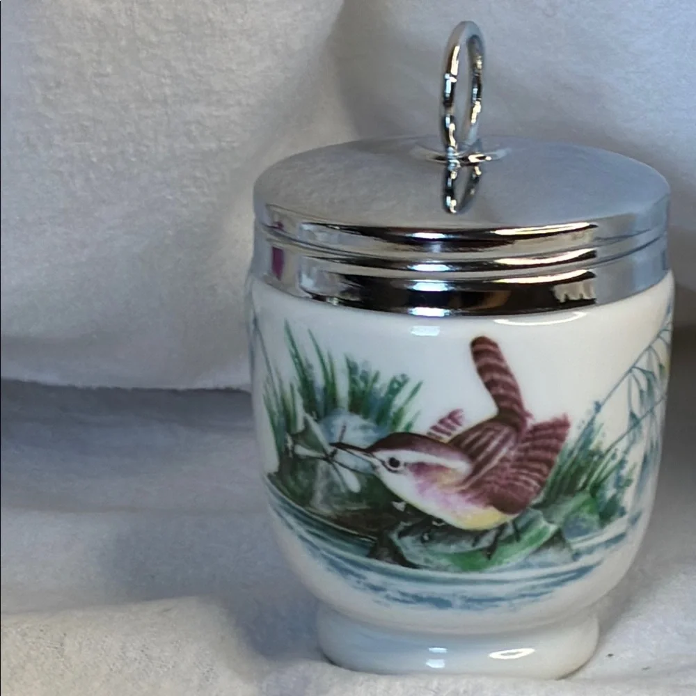 Vintage Royal Worcester Porcelain Egg Coddler Made in England - Screw on Lid